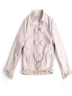 White girl coat have lace at the bottom and cuffs - Click Image to Close